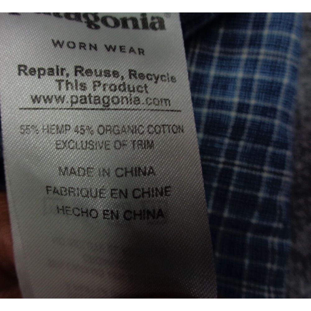 Patagonia Back Step Shirt Men 2XL Hemp Organic Cotton Short Sleeve Button Up - Picture 7 of 11